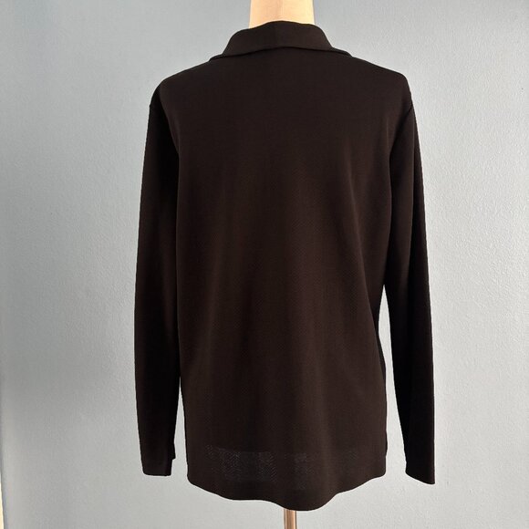 Black Top - Open Face - Chevron Pattern - Size Medium - Talbots - Picture 2 of 5